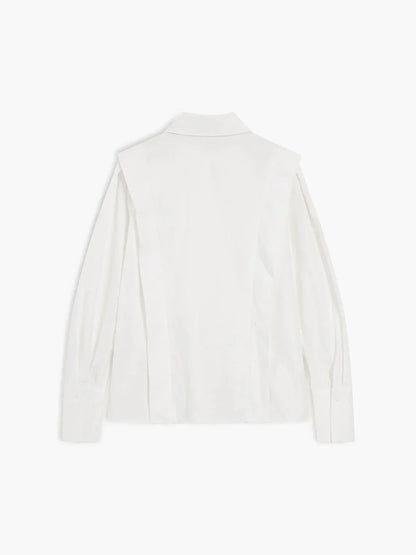 Blusa Mujer Manga Larga Cuello Solapa Puños Ajustables