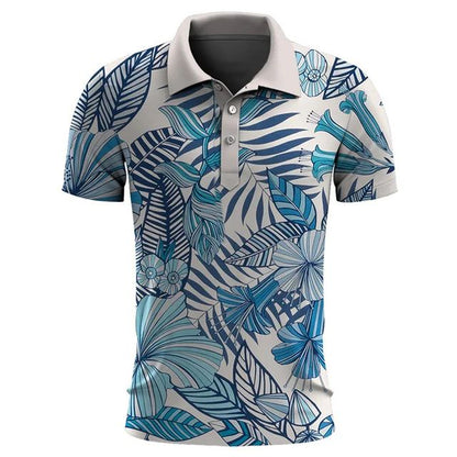 Polo hombre Algodón Estampado Tropical Ajuste Moderno