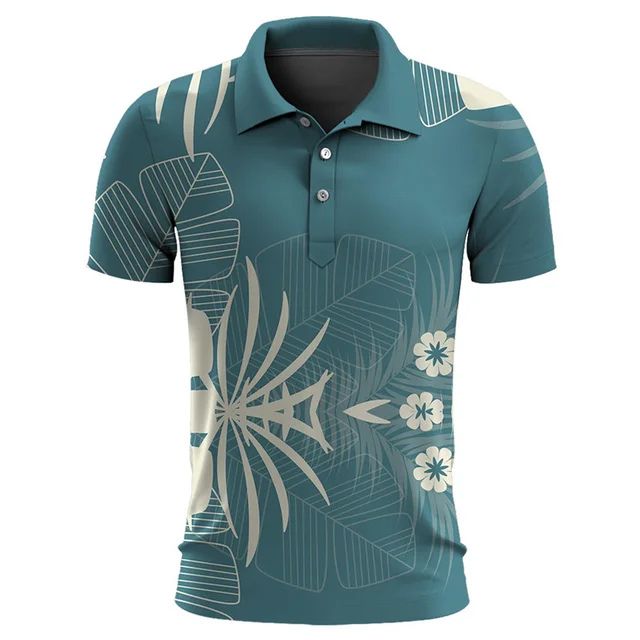 Polo hombre Algodón Estampado Tropical Ajuste Moderno