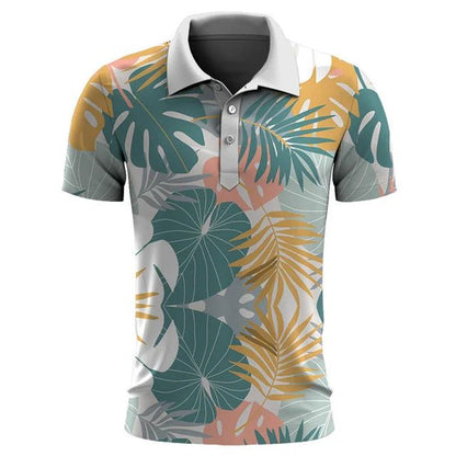 Polo hombre Algodón Estampado Tropical Ajuste Moderno