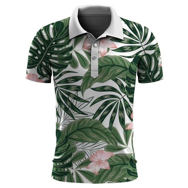 Polo hombre Algodón Estampado Tropical Ajuste Moderno