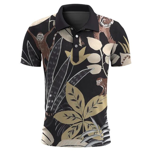 Polo hombre Algodón Estampado Tropical Ajuste Moderno