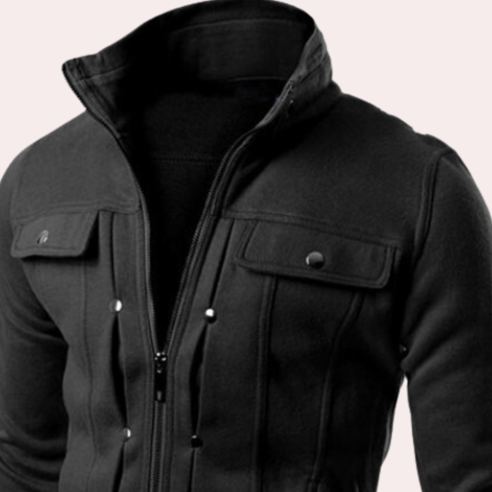 Chaqueta Hombre con Cremallera Cuello Alto