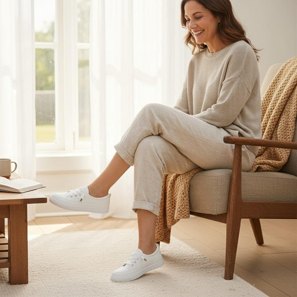 Zapatillas Mujer de Lona con Cordones Suela Plana