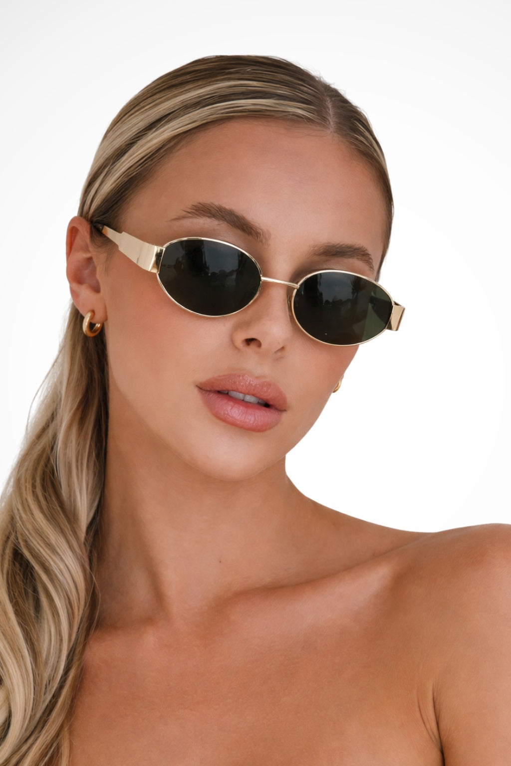 Gafas de sol mujer montura metálica ovaladas estilo retro