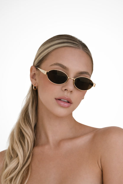 Gafas de sol mujer montura metálica ovaladas estilo retro