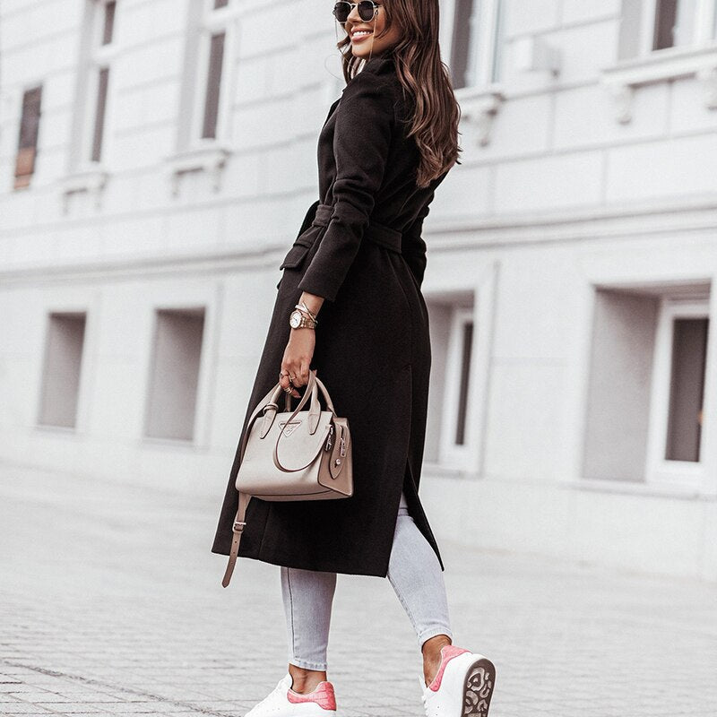 Abrigo largo mujer Invierno estilo urbano
