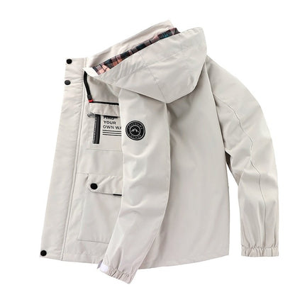 Chaqueta Hombre Cortaviento Multibolsillos Ajuste Regular