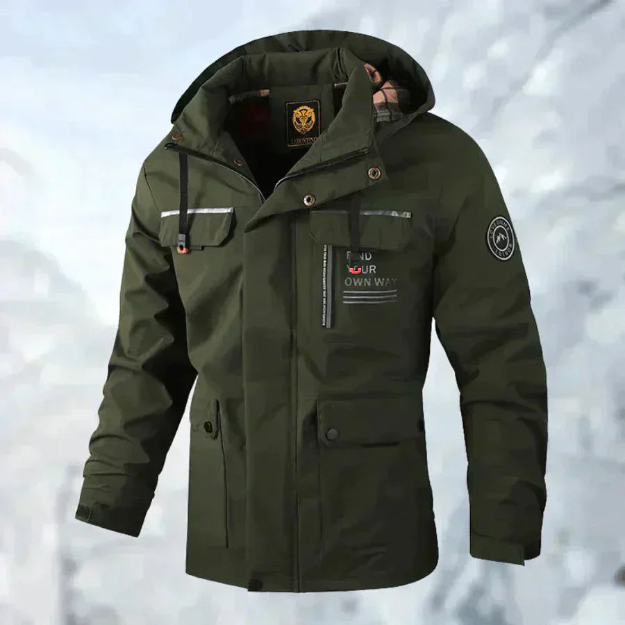 Chaqueta Hombre Cortaviento Multibolsillos Ajuste Regular