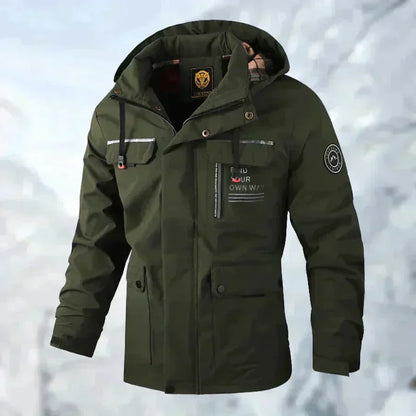 Chaqueta Hombre Cortaviento Multibolsillos Ajuste Regular