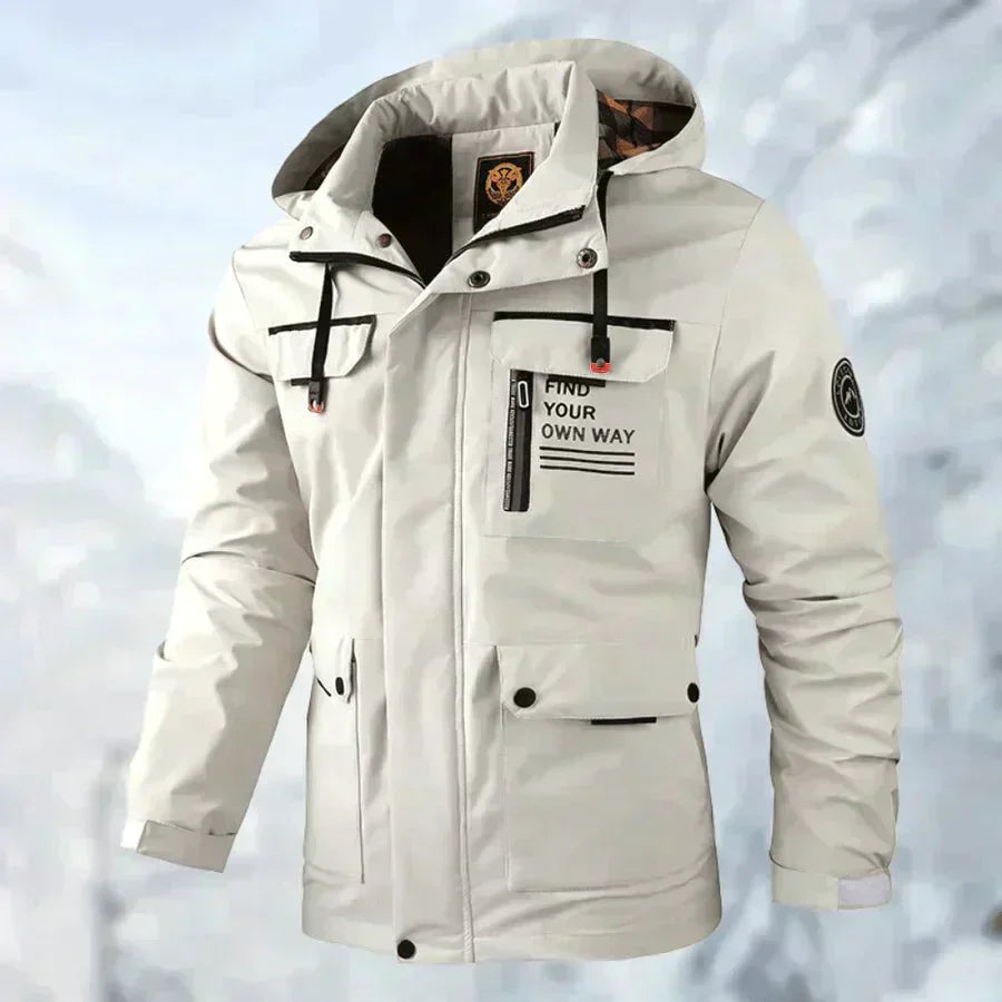Chaqueta Hombre Cortaviento Multibolsillos Ajuste Regular