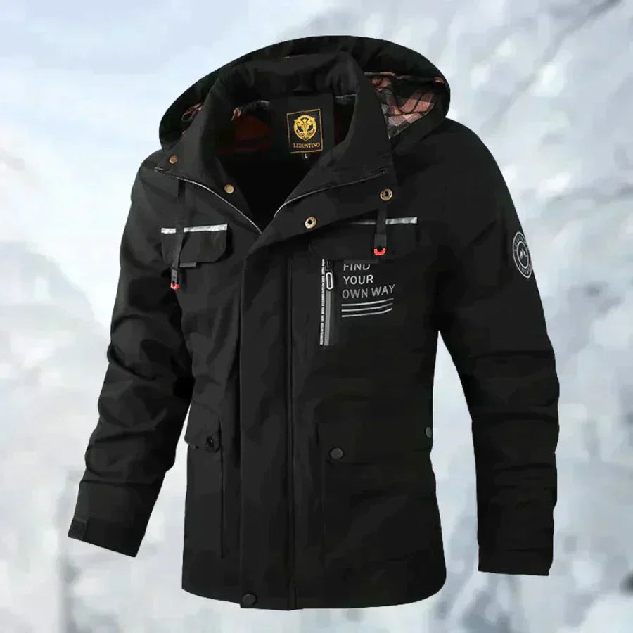 Chaqueta Hombre Cortaviento Multibolsillos Ajuste Regular