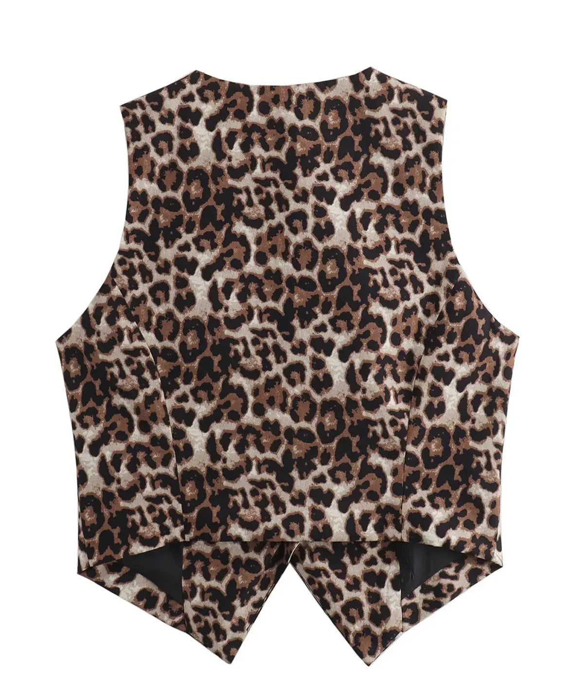 Chaleco Mujer con Escote en V Estampado Animal Ajustado
