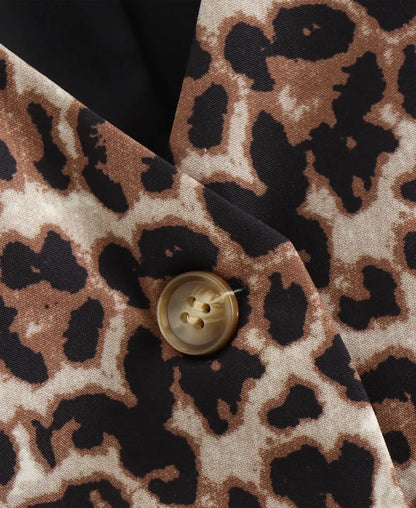 Chaleco Mujer con Escote en V Estampado Animal Ajustado