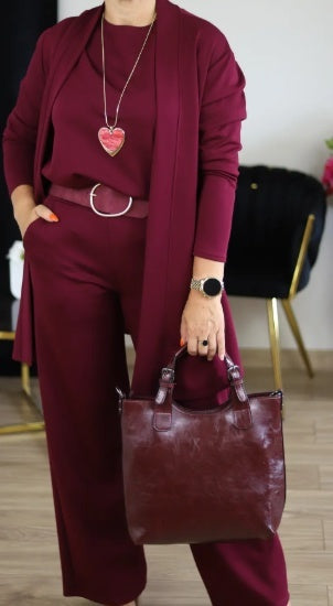 Conjunto Deportivo Mujer Cárdigan Largo y Pantalón