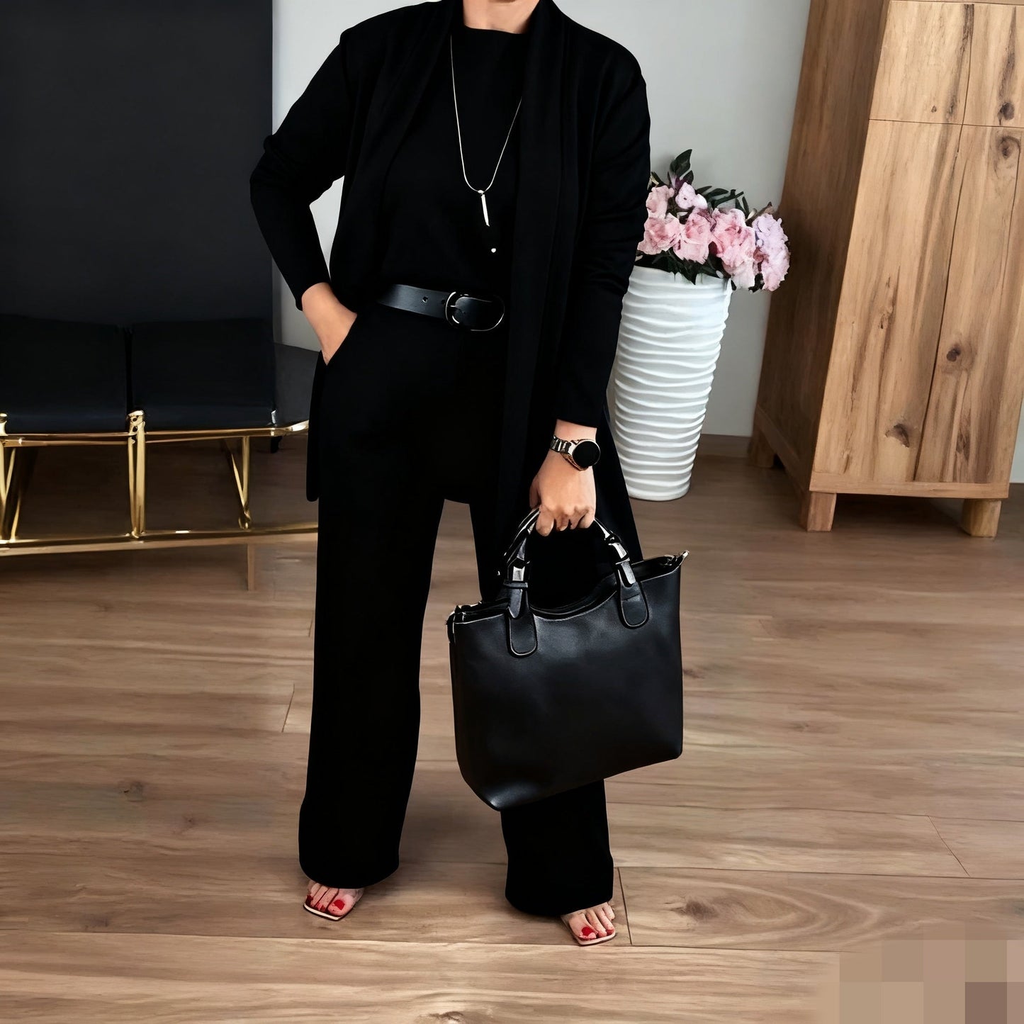 Conjunto Deportivo Mujer Cárdigan Largo y Pantalón