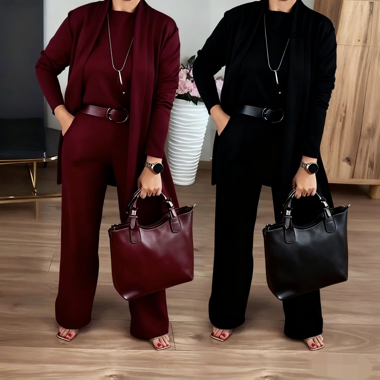 Conjunto Deportivo Mujer Cárdigan Largo y Pantalón