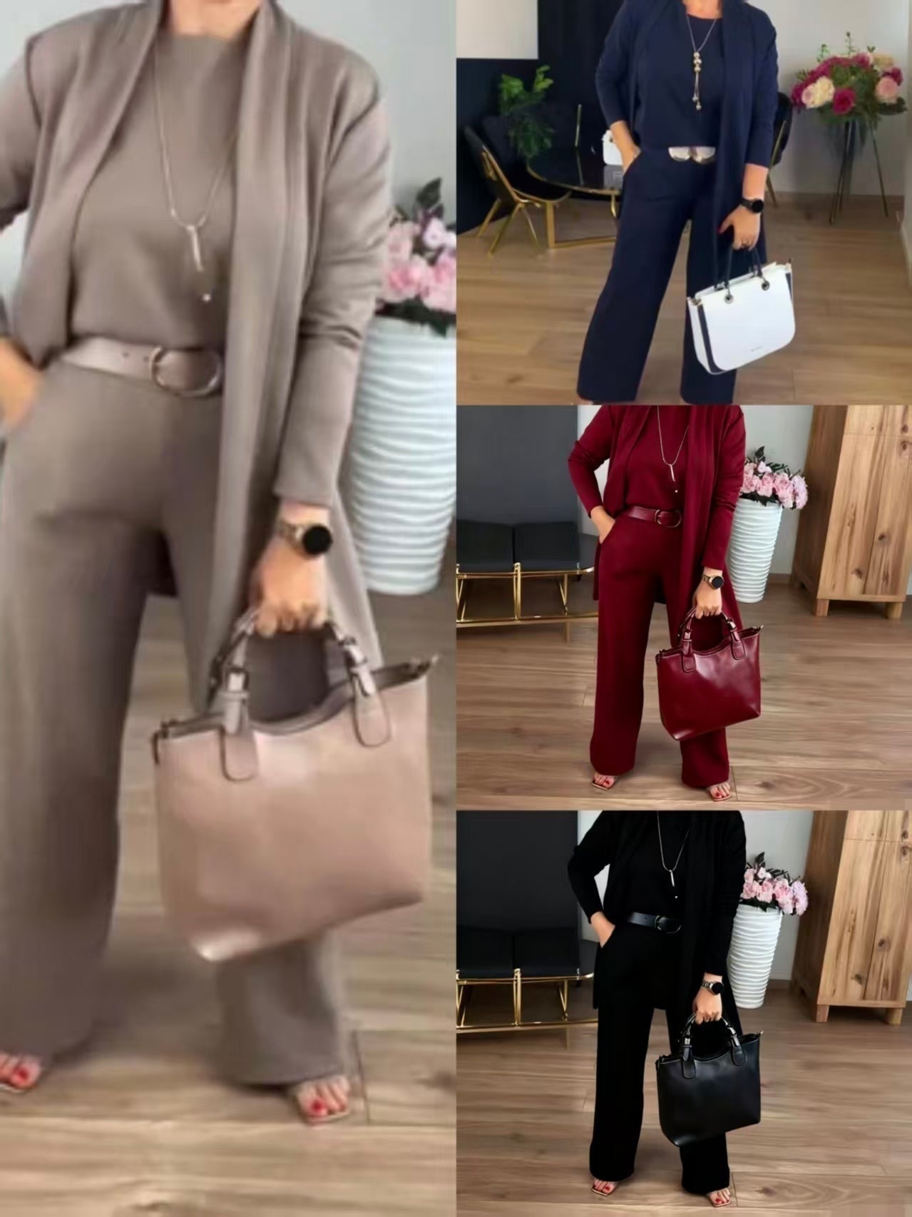 Conjunto Deportivo Mujer Cárdigan Largo y Pantalón