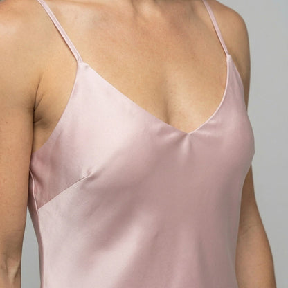 Vestido Largo Mujer Satén Tirantes Lencero