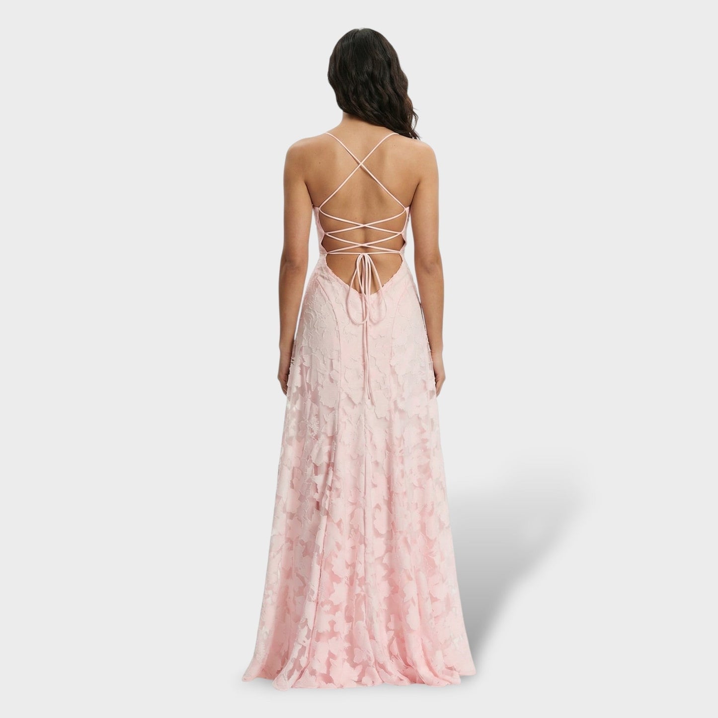 Vestido Largo Mujer de Encaje Fiesta Espalda Descubierta