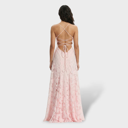 Vestido Largo Mujer de Encaje Fiesta Espalda Descubierta