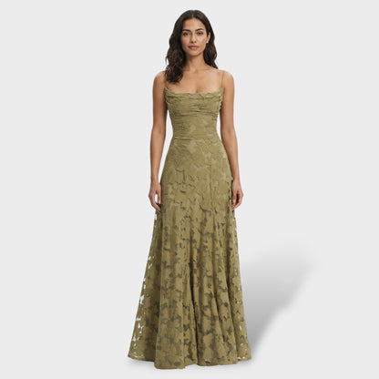 Vestido Largo Mujer de Encaje Fiesta Espalda Descubierta - Mavetta