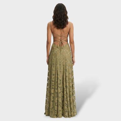 Vestido Largo Mujer de Encaje Fiesta Espalda Descubierta