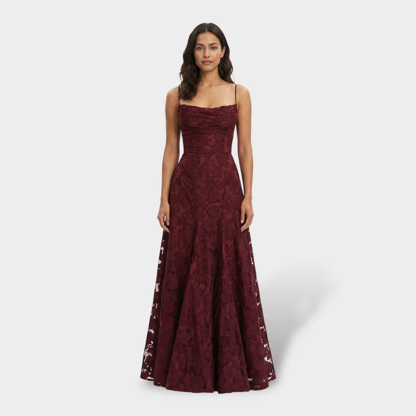 Vestido Largo Mujer de Encaje Fiesta Espalda Descubierta