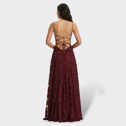 Vestido Largo Mujer de Encaje Fiesta Espalda Descubierta