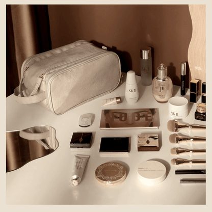 Organizador maquillaje unisex doble cremallera compartimentos