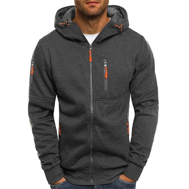 Chaqueta Hombre con Capucha y Bolsillos Casual