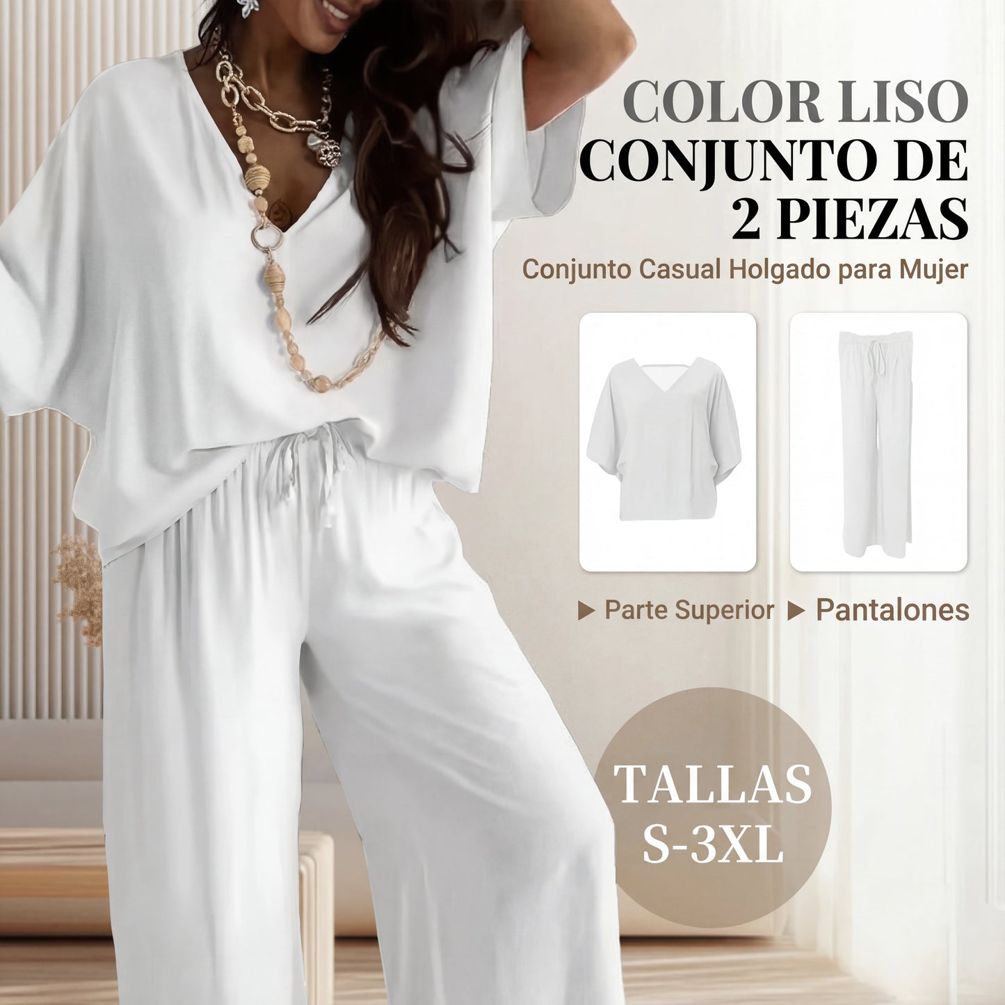 Conjunto Casual Mujer Holgado Algodón