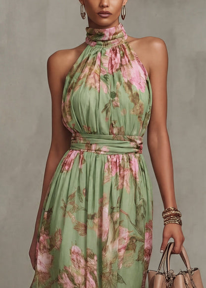 Vestido maxi mujer de tejido ligero estampado floral