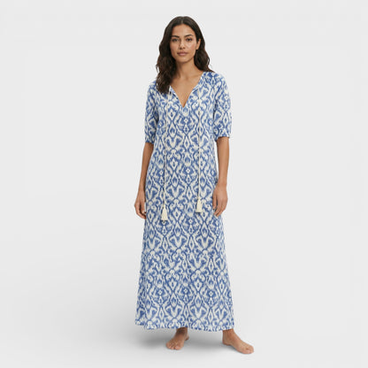 Vestido Maxi Mujer Estilo Boho Escote en Pico