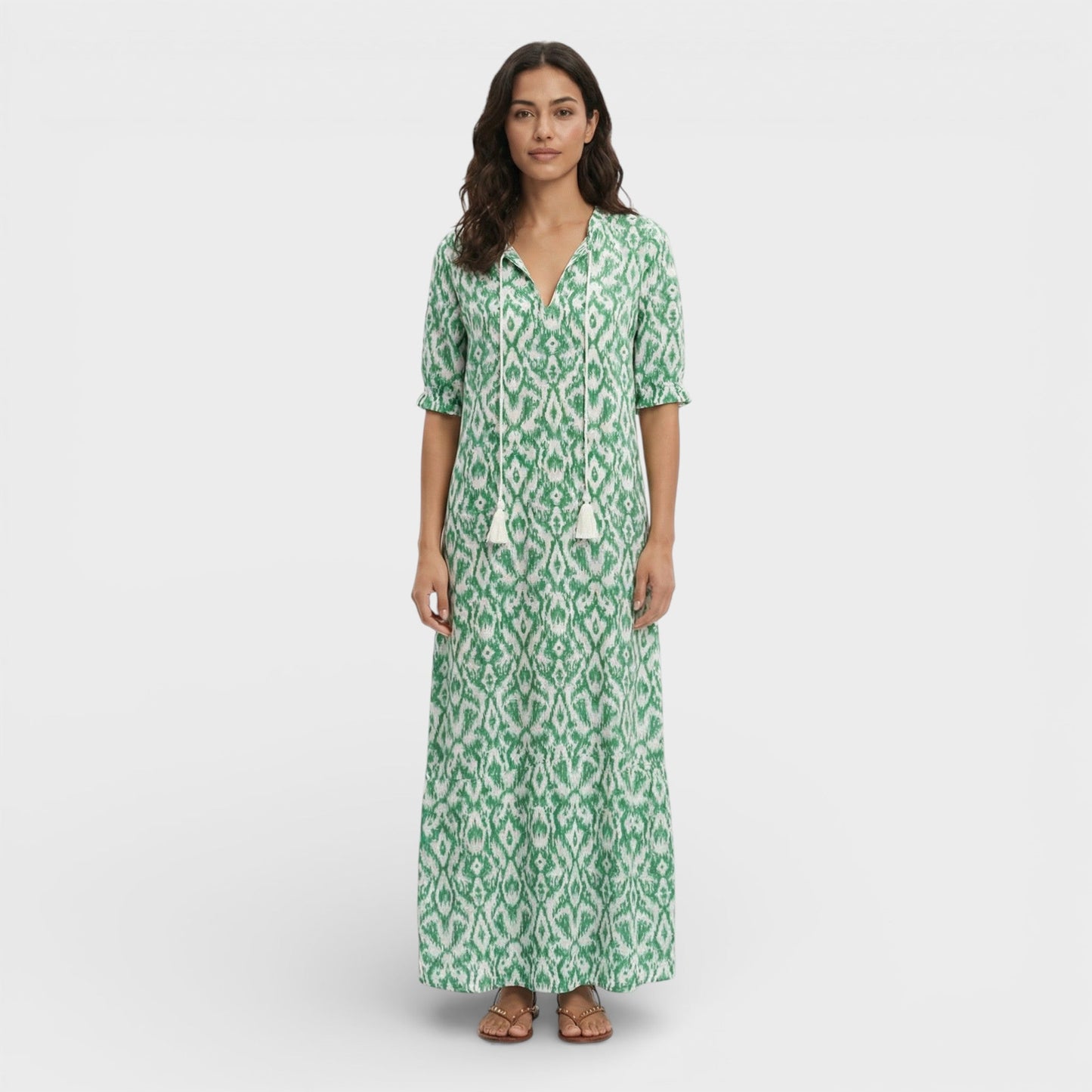 Vestido Maxi Mujer Estilo Boho Escote en Pico
