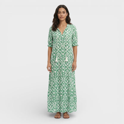 Vestido Maxi Mujer Estilo Boho Escote en Pico