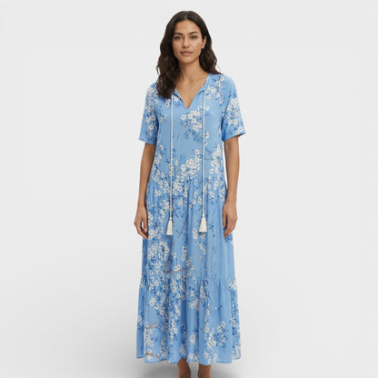 Vestido Maxi Mujer Estilo Boho Escote en Pico