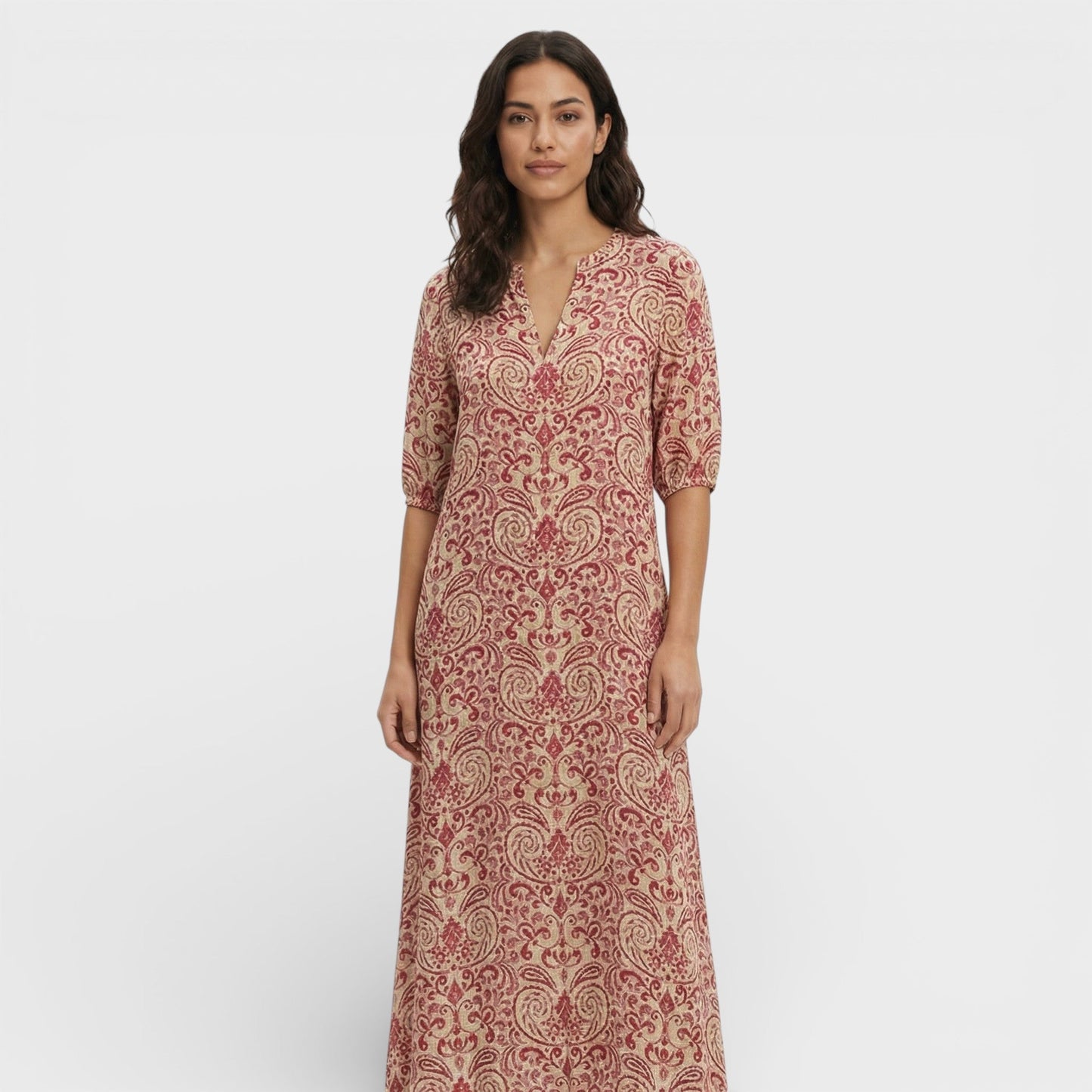 Vestido Maxi Mujer Estilo Boho Escote en Pico