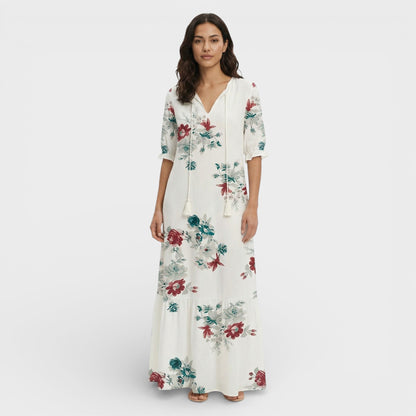 Vestido Maxi Mujer Estilo Boho Escote en Pico