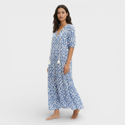 Vestido Maxi Mujer Estilo Boho Escote en Pico