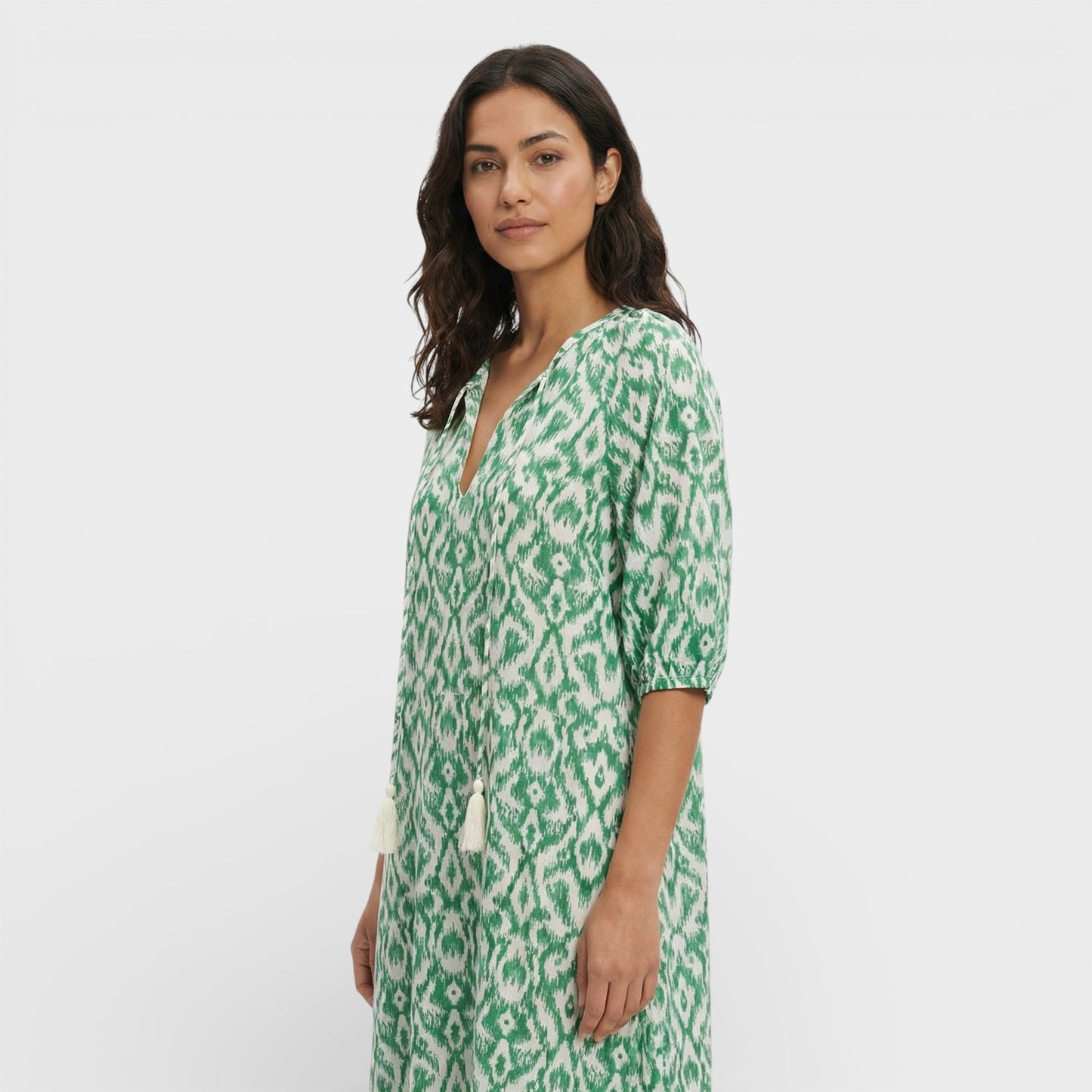 Vestido Maxi Mujer Estilo Boho Escote en Pico