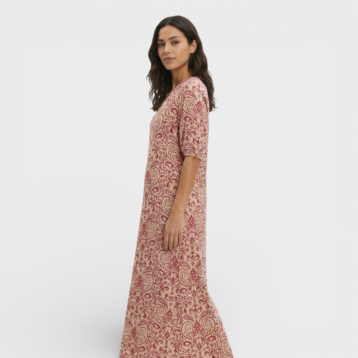 Vestido Maxi Mujer Estilo Boho Escote en Pico