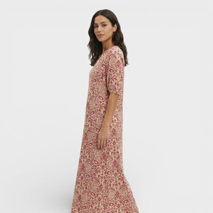 Vestido Maxi Mujer Estilo Boho Escote en Pico