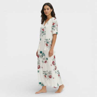 Vestido Maxi Mujer Estilo Boho Escote en Pico