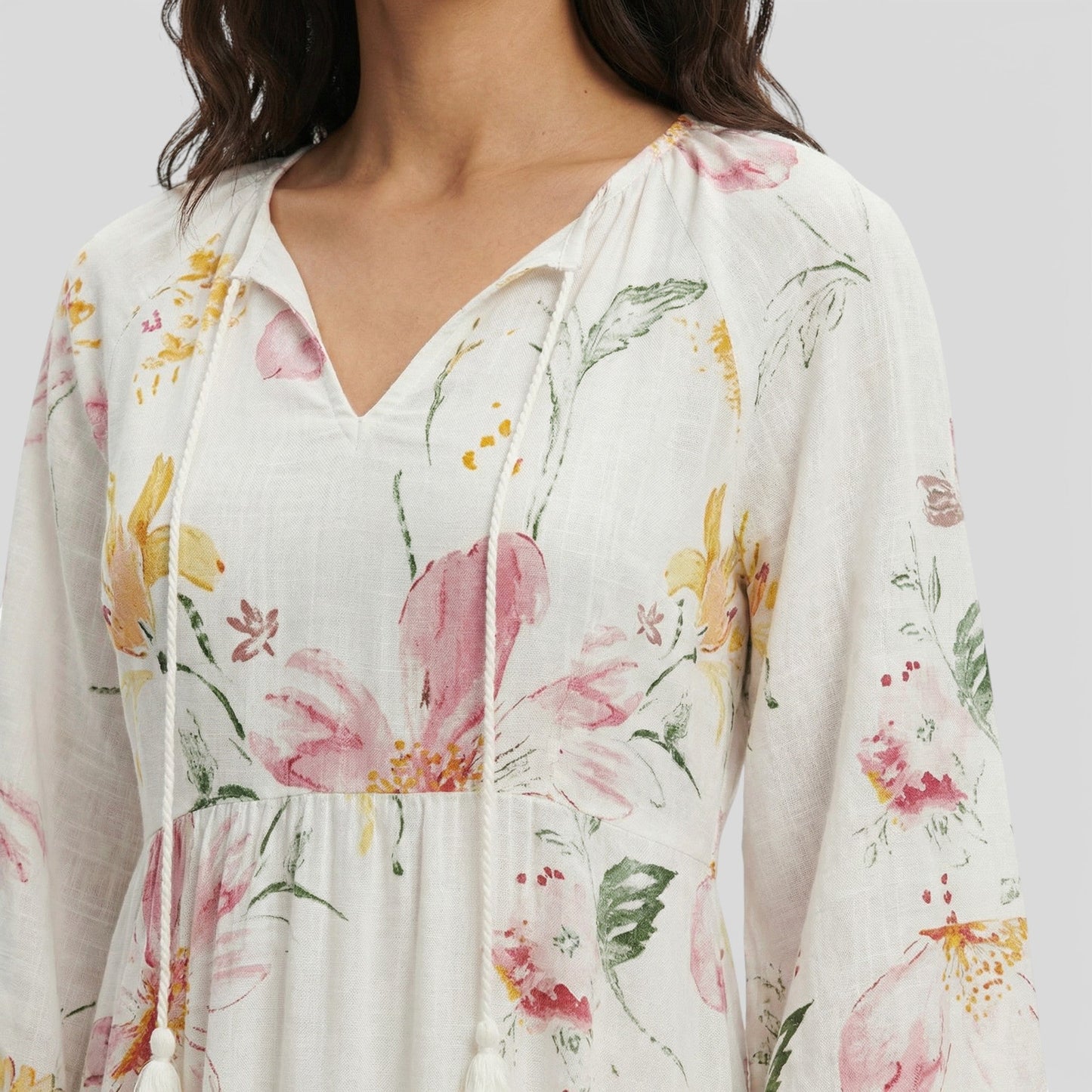 Vestido Maxi Mujer Estilo Boho Escote en Pico