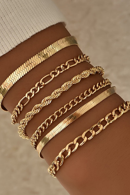 Pulseras Mujer Cadena Cubana Apilables Conjunto - Mavetta