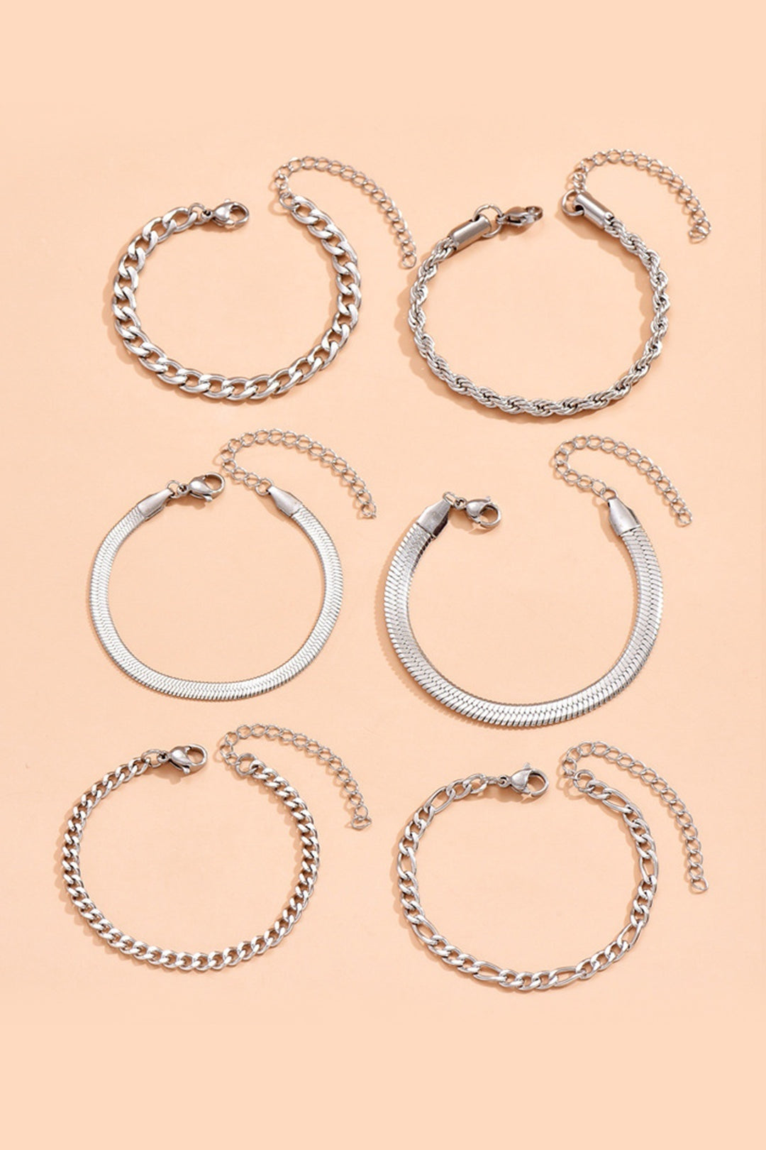 Pulseras Mujer Cadena Cubana Apilables Conjunto