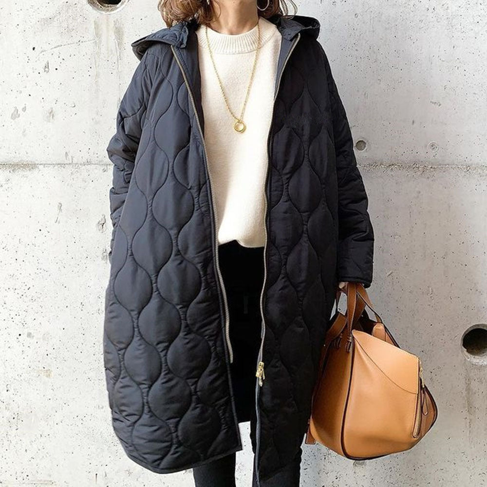 Abrigo Mujer Oversized Rombos con Capucha - Mavetta