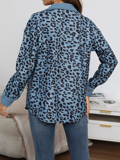 Abrigo Mujer Estampado Animal Corte Recto