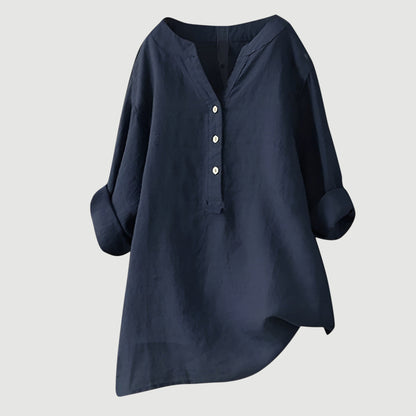 Blusa mujer ligera de manga larga versátil y cómoda